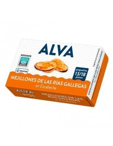 Moules des Rías galiciennes en conserve Alva 13/18 111gr.