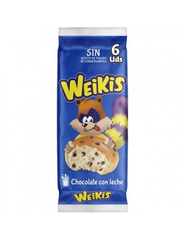 [1336] Weikis con pepitas de chocolate con leche "La Bella Easo" 4u.