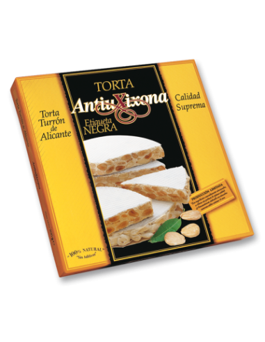 Torta de turrón de Alicante Etiqueta Negra ANTIU XIXONA 200 grs.